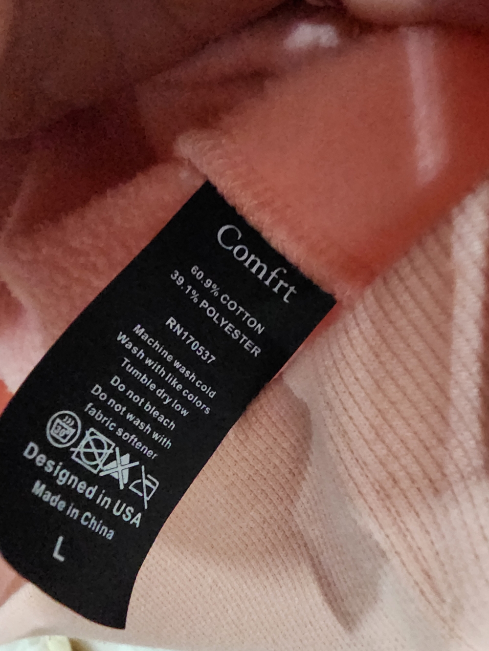 Comfort Collection Pastel Coral Oversized Hoodie Fall Fashion Campfire Wear Med. - Picture 4 of 8